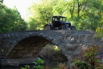 Stone Bridge with Car on top of it